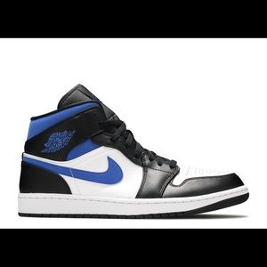 Nike Air Jordan 1 Mid White Black Racer Blue